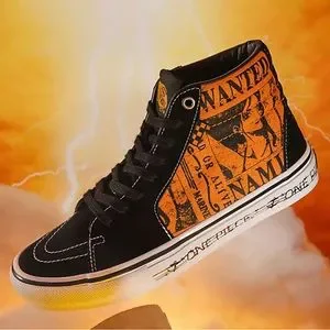 VANS x ONE PIECE SKATE SK8-HI★WANTED NAMI ORANGE NEW VANS Skate Sk8 Hi ONE PIECE WANTED NAMI ORA MEN Sz 6.5